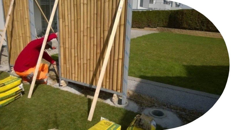 Bambuszaun bauen bei Bambushandel Schweiz