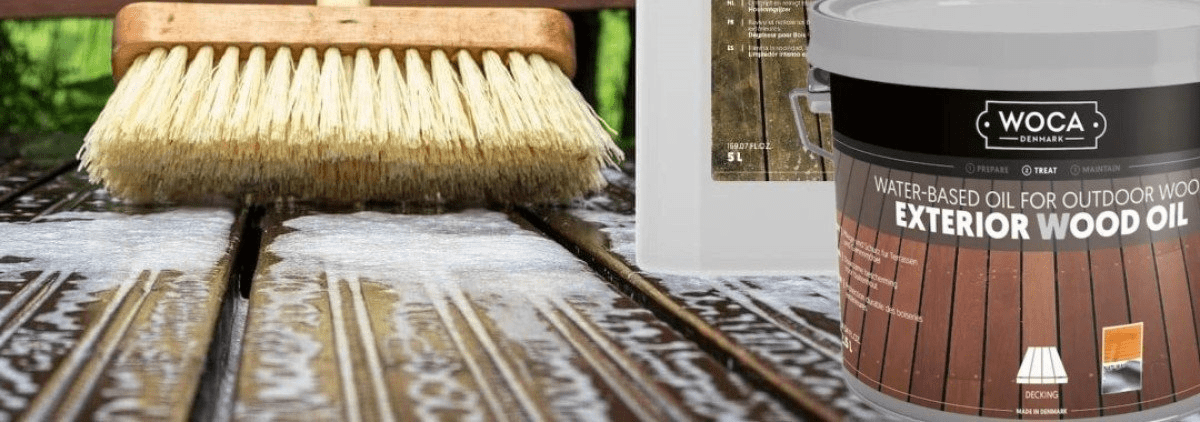 Terrassen Reinigung mit Pflegeprodukte von Woca