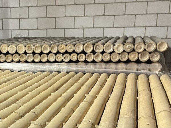 Bambusrohre oben natürlich geschlossen